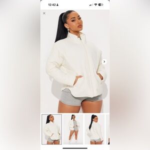 Fashion Nova Cream Puffer Jacket Cozy and Stylish